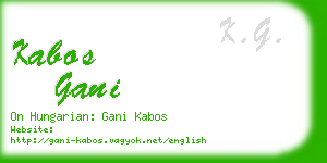 kabos gani business card